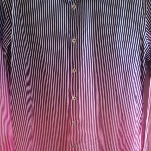 Stone Rose Ombre Striped Button Down Shirt Size 2 - Picture 4 of 9